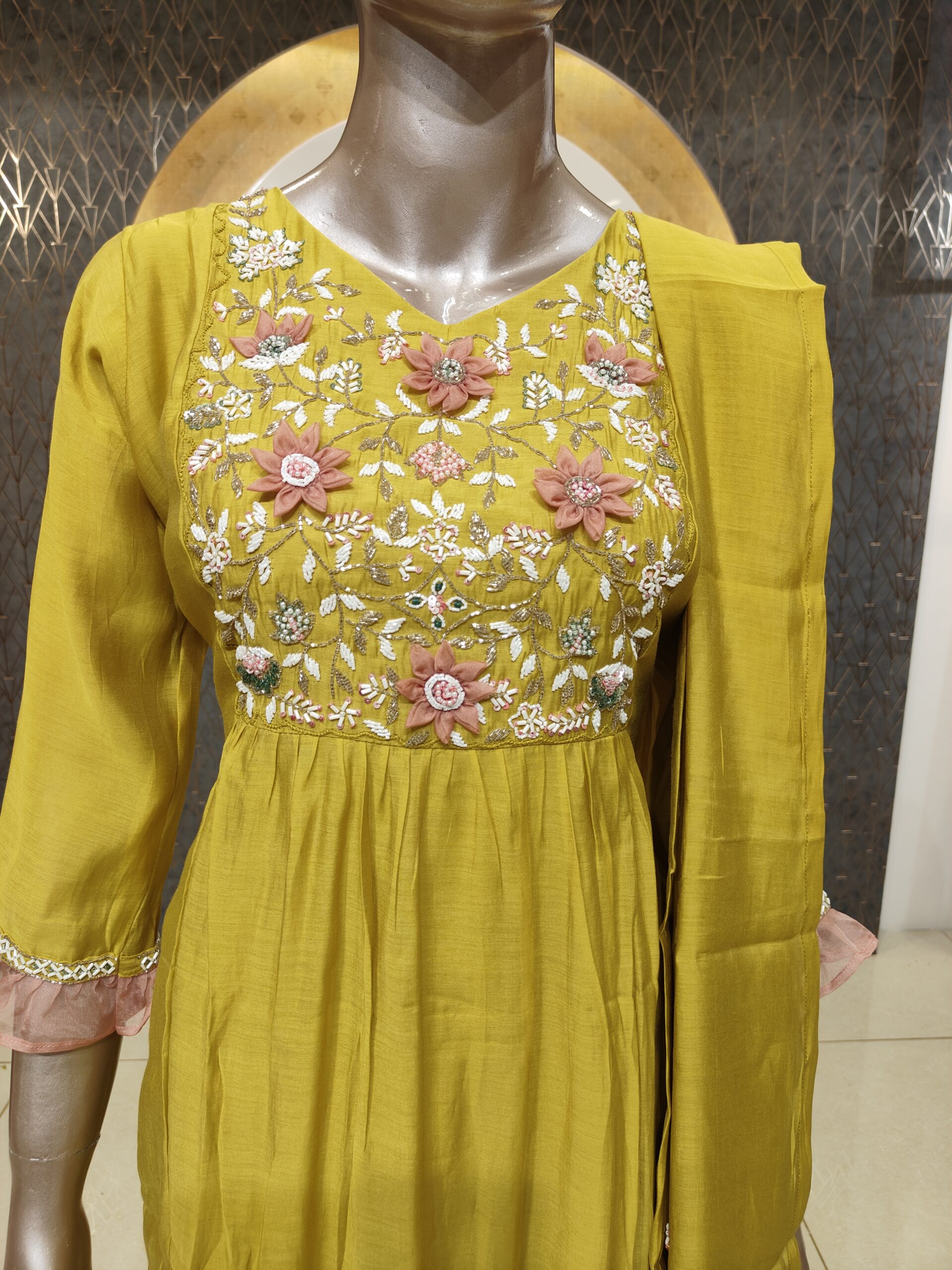 Mul Chanderi Anarkali Suit - Image 2