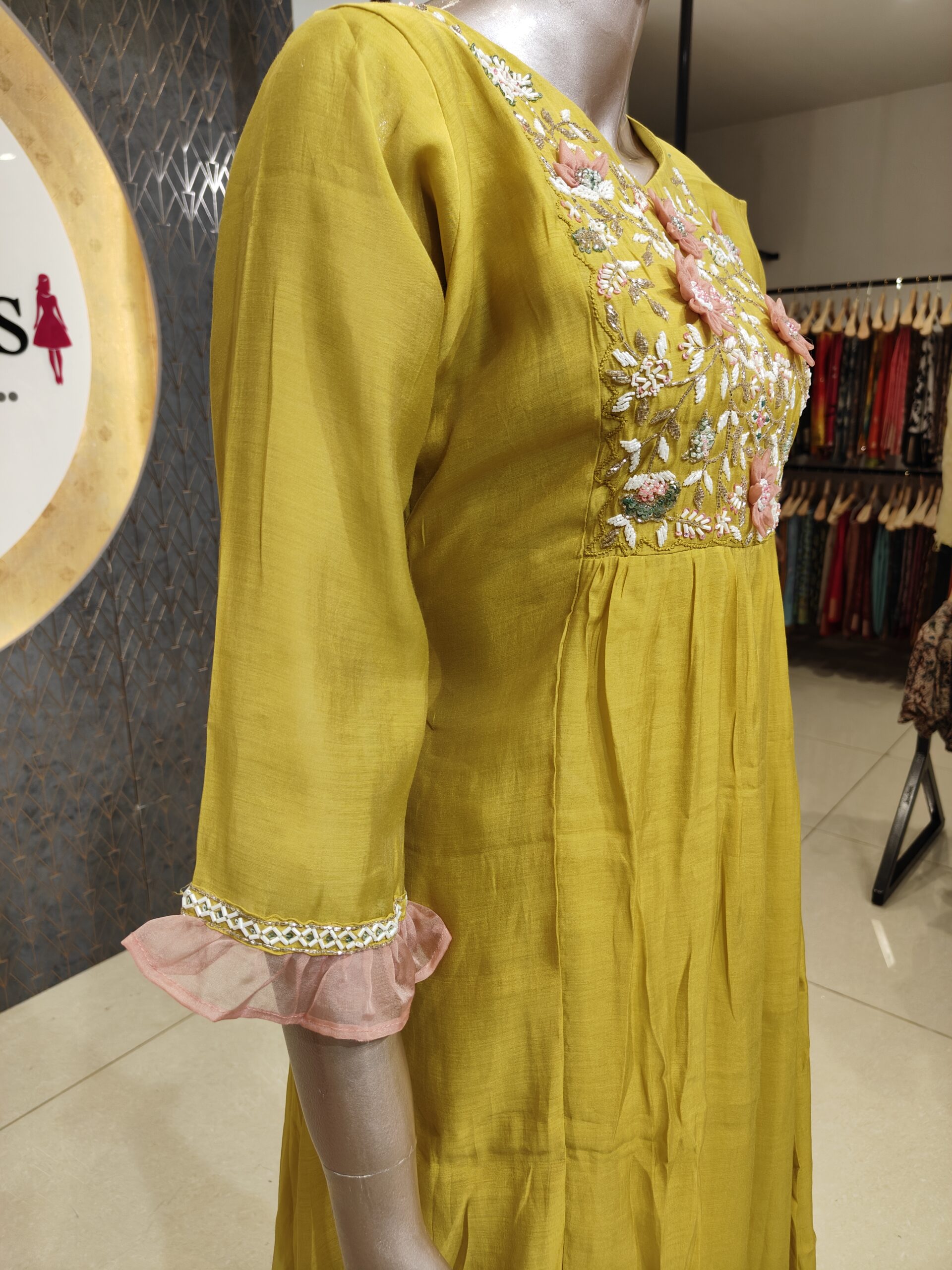 Mul Chanderi Anarkali Suit - Image 3
