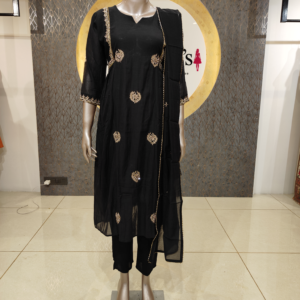 Classic Black Mul Chanderi